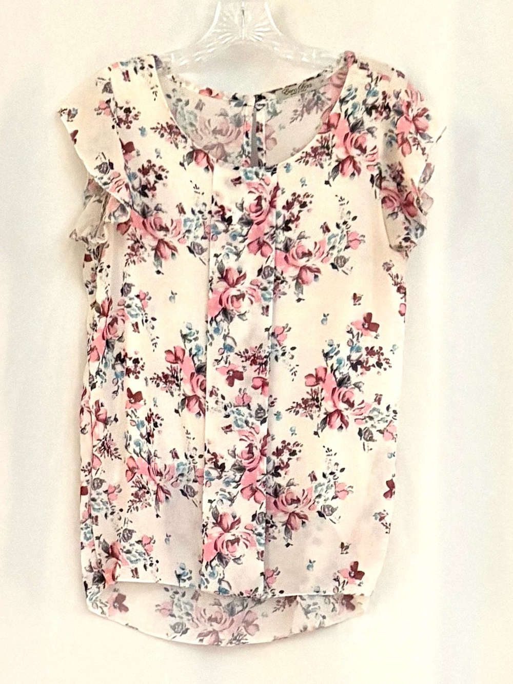 Elena Baldi Floral Ruffle Sleeve Blouse - Pink Floral